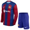 Original Trikotsatz FC Barcelona Heimtrikot 2023-24 Langarm Für Kinder